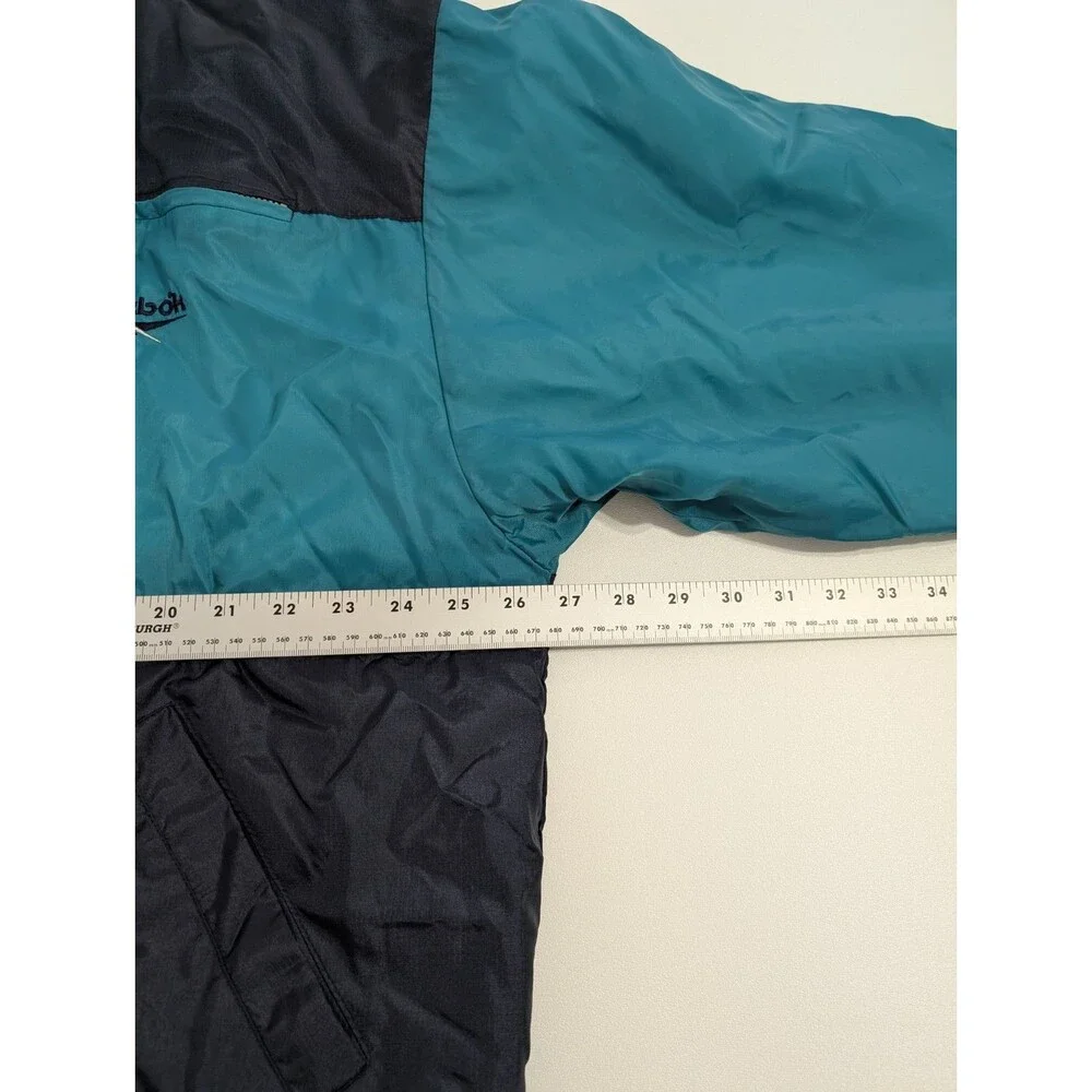 Vintage Reebok Jacket Coat Embroidered XL Mens Track Full Zip Teal Green & Blue